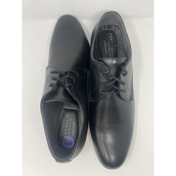 Perry Ellis Portfolio Jess Black Oxford Dress Shoes Ultra Foam Mens Size 11.5‎ main image 6